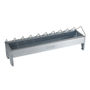 Galvanised poultry trough.