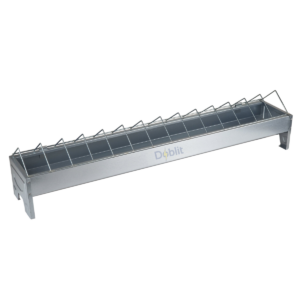 Galvanised poultry trough.